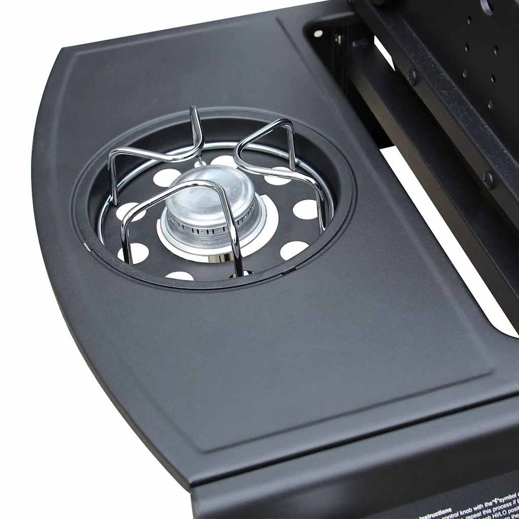vidaXL Gasgrill 4+1 Brenner Schwarz
