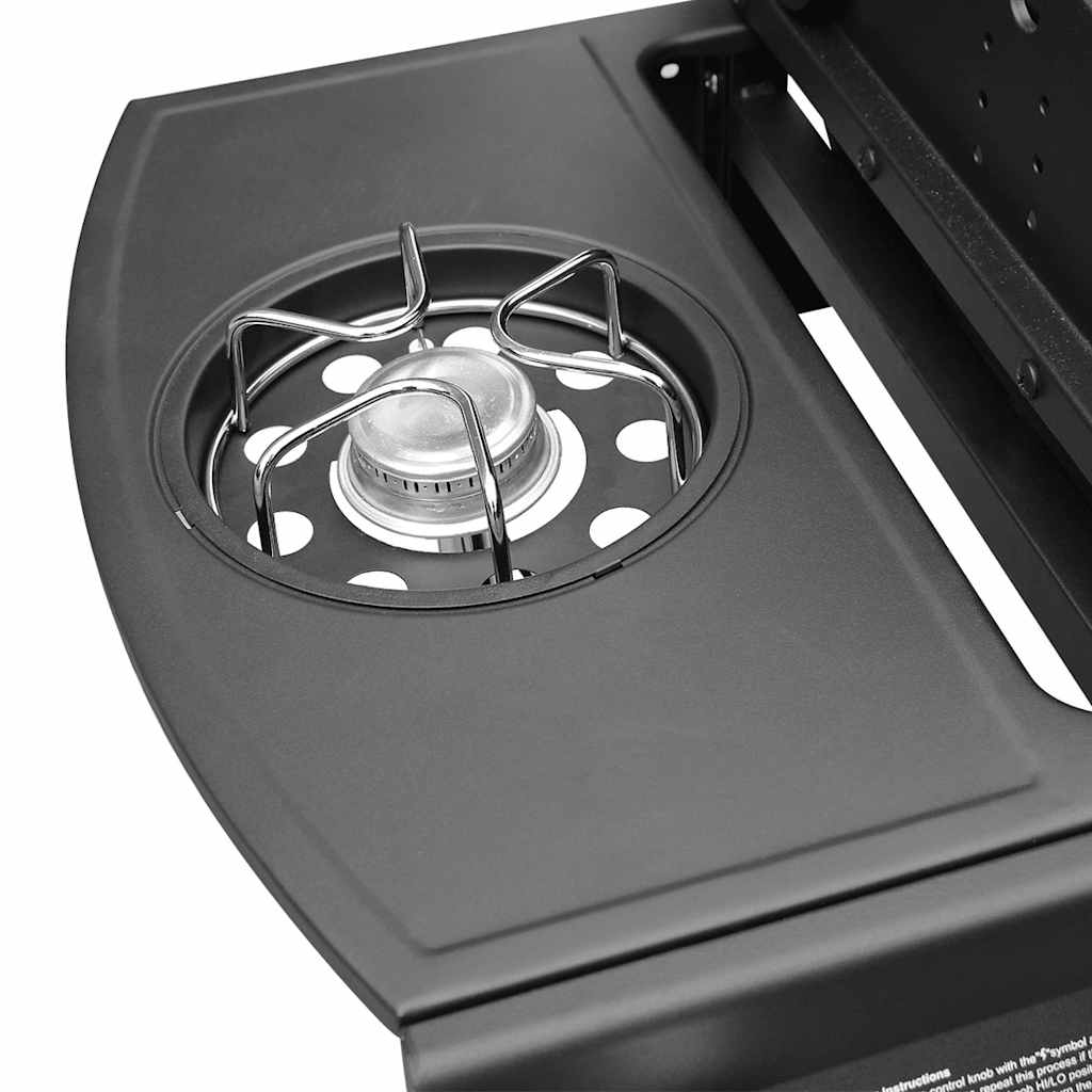 vidaXL Gasgrill 4+1 Flammen Schwarz und Silbern