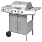 vidaXL Gasgrill 4+1 Flammen Silbern