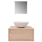 vidaXL 3-tlg. Badmöbel und Waschbecken Set Beige