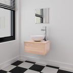 vidaXL 3-tlg. Badmöbel und Waschbecken Set Beige