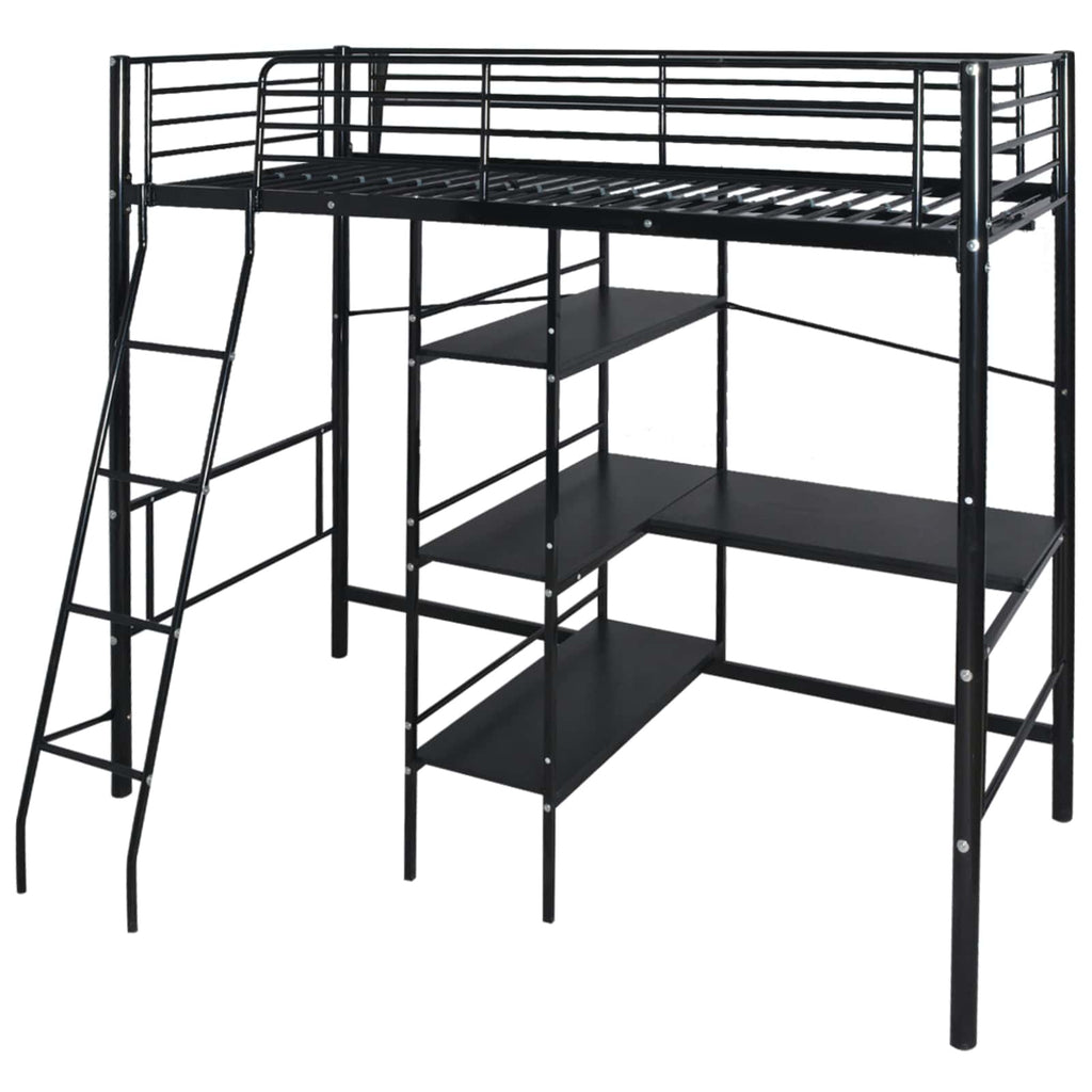vidaXL Bett mit Matratze Schwarz 200 x 90 cm Metall