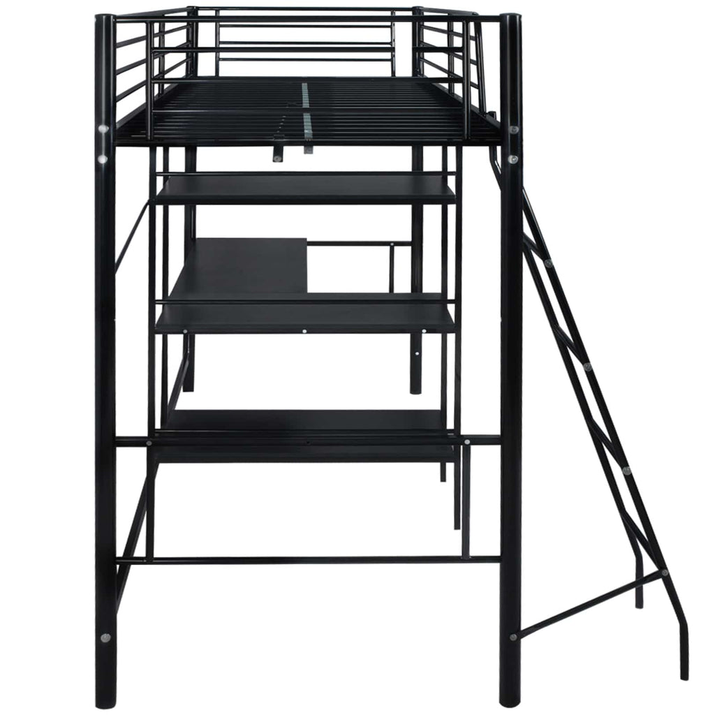 vidaXL Bett mit Matratze Schwarz 200 x 90 cm Metall