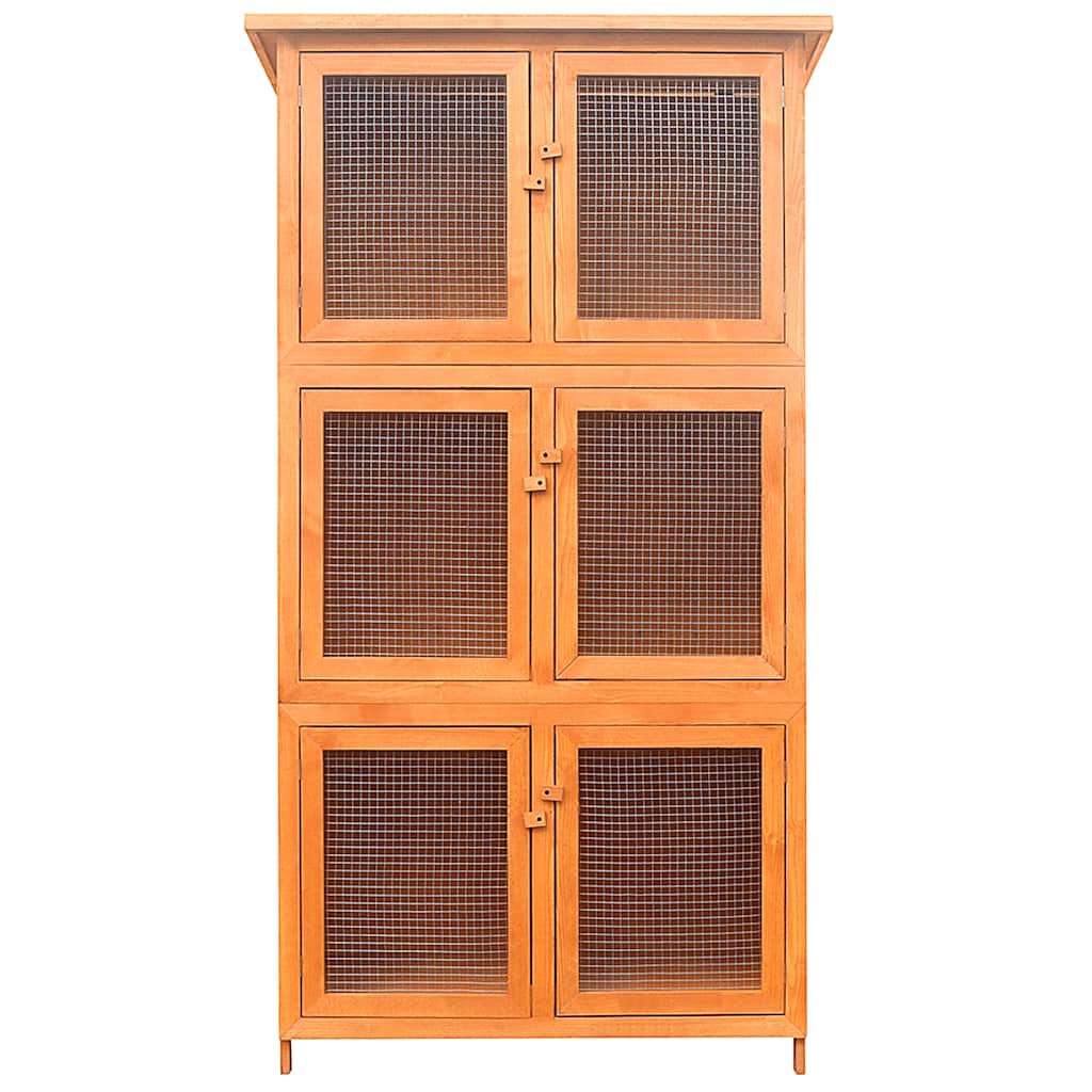 vidaXL Kleintier-/Kaninchenstall 6 Boxen Holz