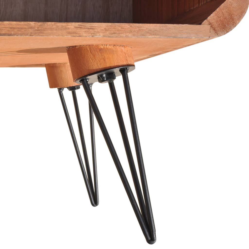 vidaXL Couchtisch 90×55,5×38,5 cm Massivholz Paulownia Braun