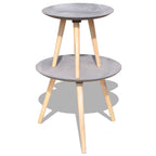 vidaXL 2-tlg. Beistelltisch/Couchtisch-Set 55 cm & 44 cm Betongrau