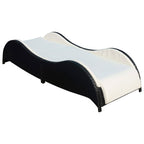 vidaXL Sonnenliege mit Polsterauflage Poly Rattan Schwarz