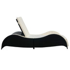 vidaXL Sonnenliege mit Polsterauflage Poly Rattan Schwarz