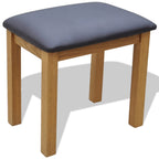 vidaXL Frisiertisch mit Hocker Massivholz Eiche
