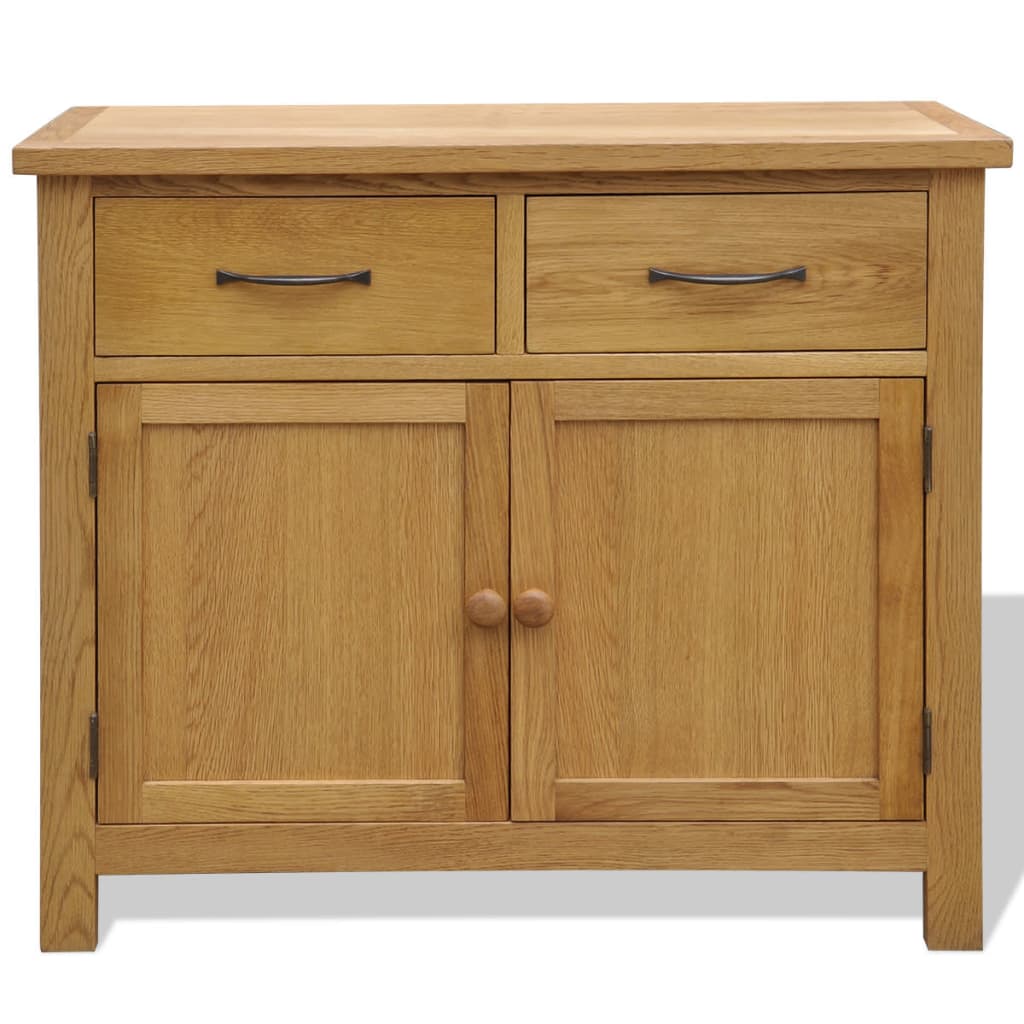 vidaXL Sideboard 90x33,5x83 cm Massivholz Eiche
