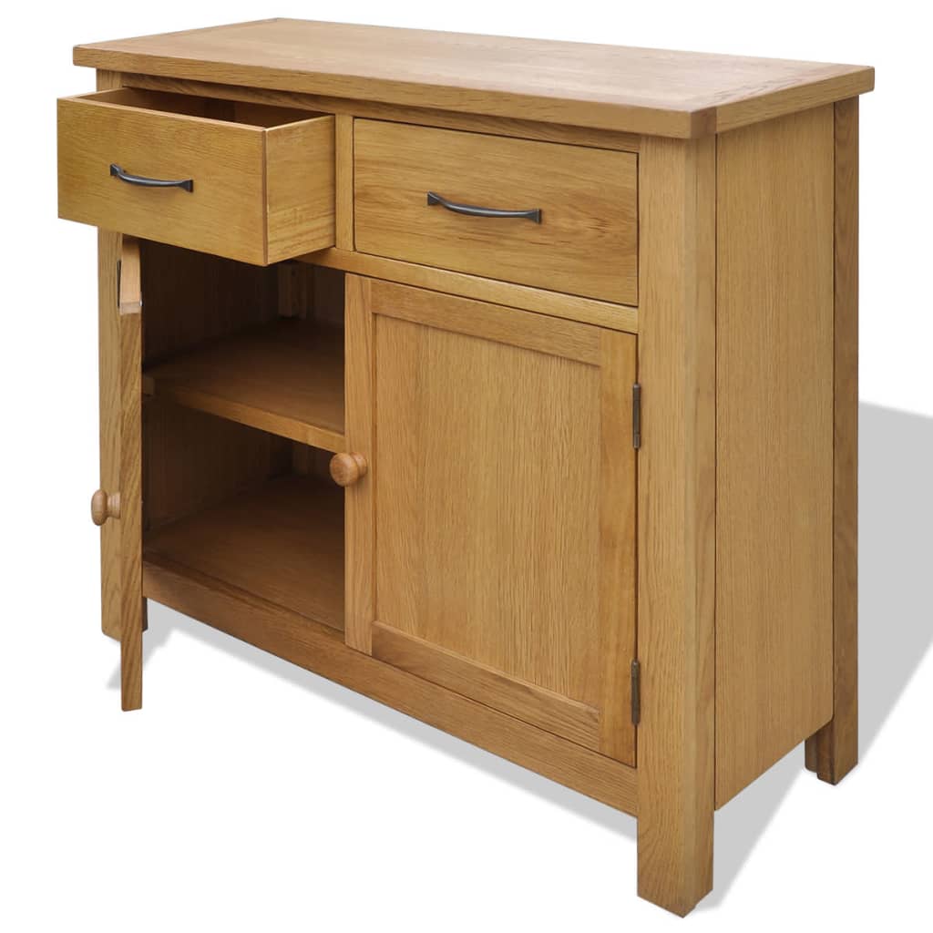 vidaXL Sideboard 90x33,5x83 cm Massivholz Eiche