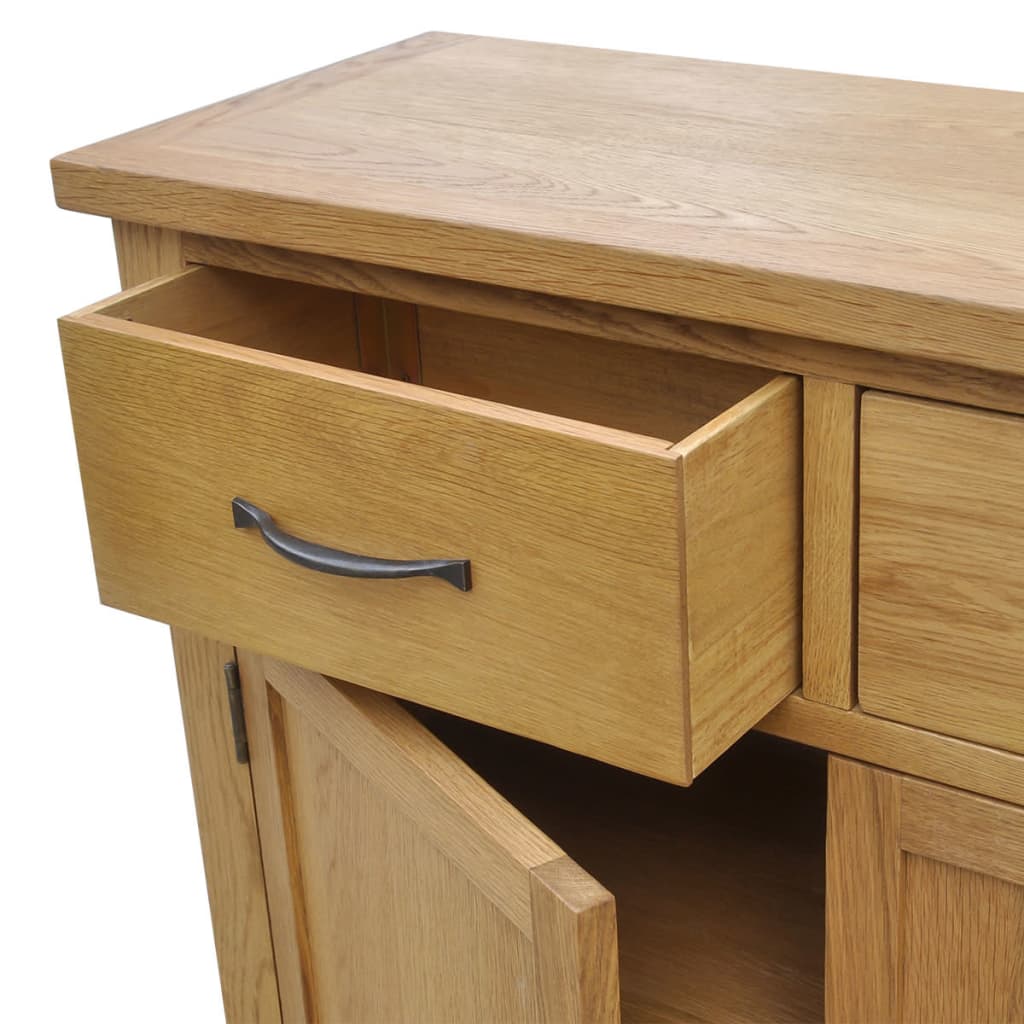 vidaXL Sideboard 90x33,5x83 cm Massivholz Eiche