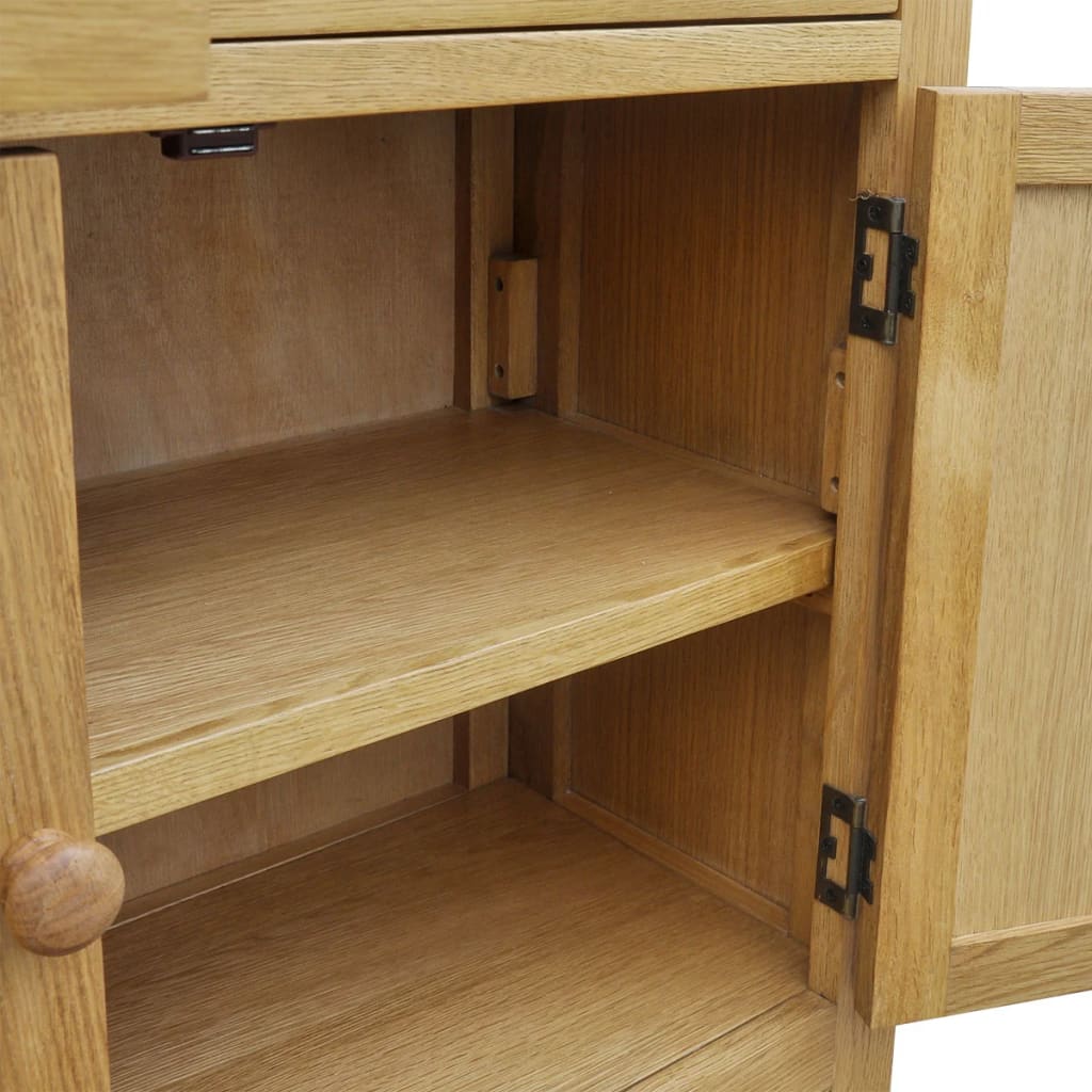 vidaXL Sideboard 90x33,5x83 cm Massivholz Eiche