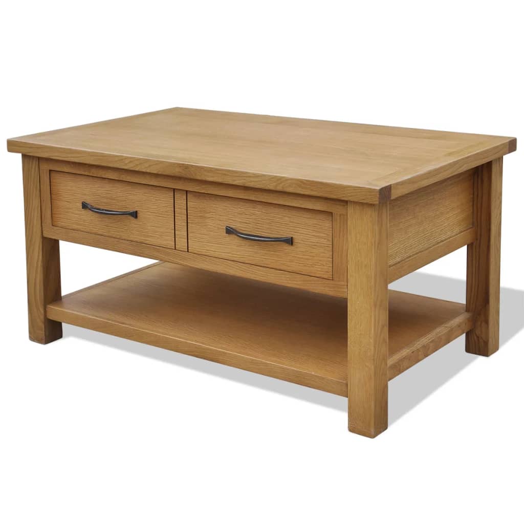 vidaXL Couchtisch 88x53x45 cm Massivholz Eiche