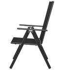 vidaXL Gartenstühle Klappbar 2 Stk. Aluminium und Textilene Schwarz