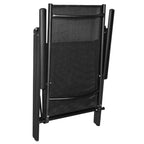 vidaXL Gartenstühle Klappbar 2 Stk. Aluminium und Textilene Schwarz