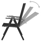 vidaXL Gartenstühle Klappbar 4 Stk. Aluminium und Textilene Schwarz