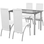 vidaXL Fünfteilige Essgruppe Weiß