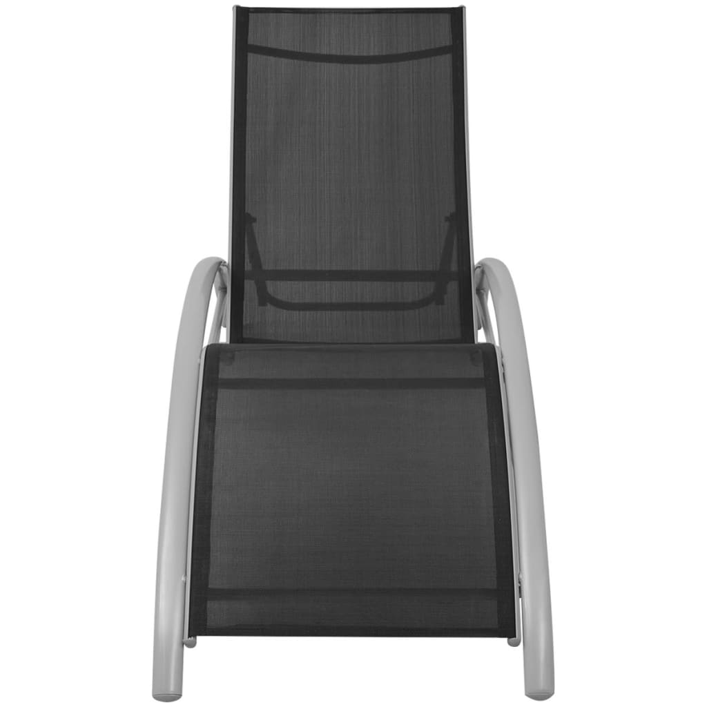 vidaXL Sonnenliege Aluminium Schwarz