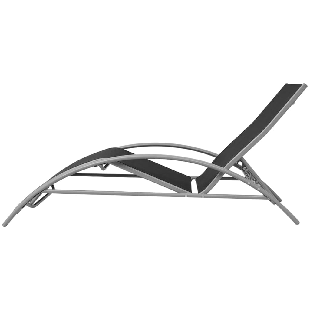 vidaXL Sonnenliege Aluminium Schwarz