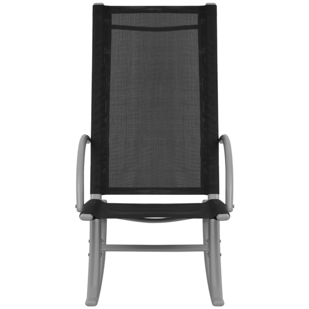 vidaXL Garten-Schaukelstühle 2 Stk. Stahl und Textiline Schwarz