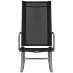vidaXL Garten-Schaukelstühle 2 Stk. Stahl und Textiline Schwarz
