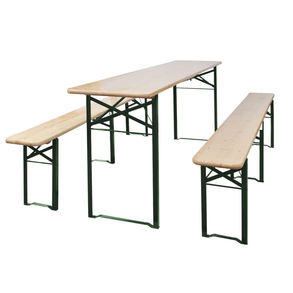 vidaXL Biertisch mit 2 Bänken Klappbar 220 cm Tannenholz