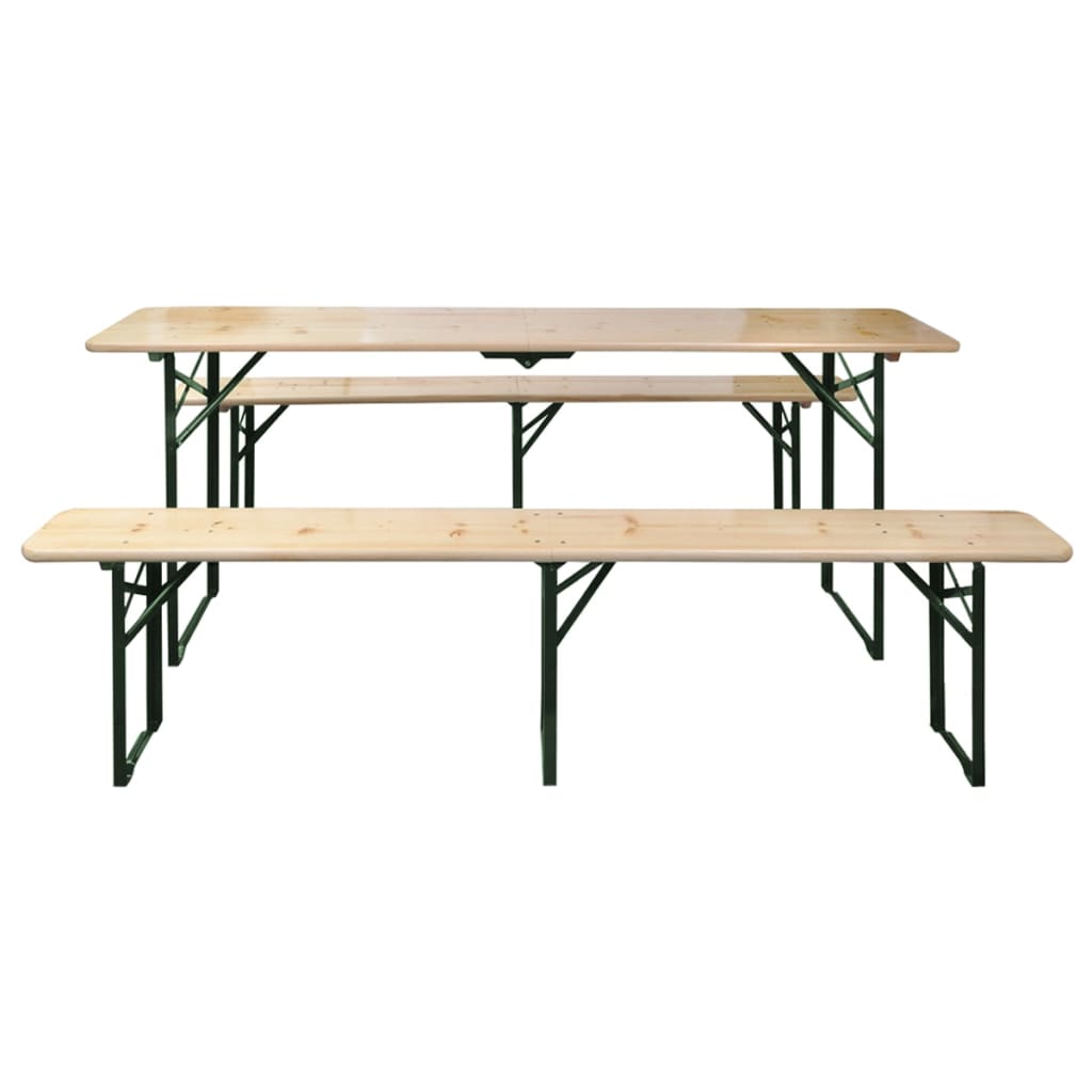 vidaXL Biertisch mit 2 Bänken Klappbar 220 cm Tannenholz