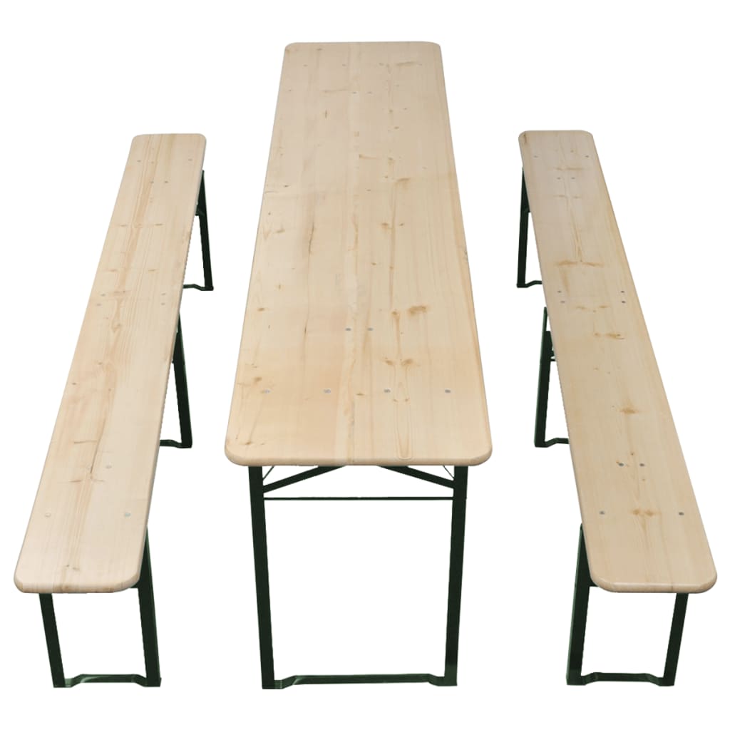 vidaXL Biertisch mit 2 Bänken Klappbar 220 cm Tannenholz
