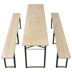 vidaXL Biertisch mit 2 Bänken Klappbar 220 cm Tannenholz