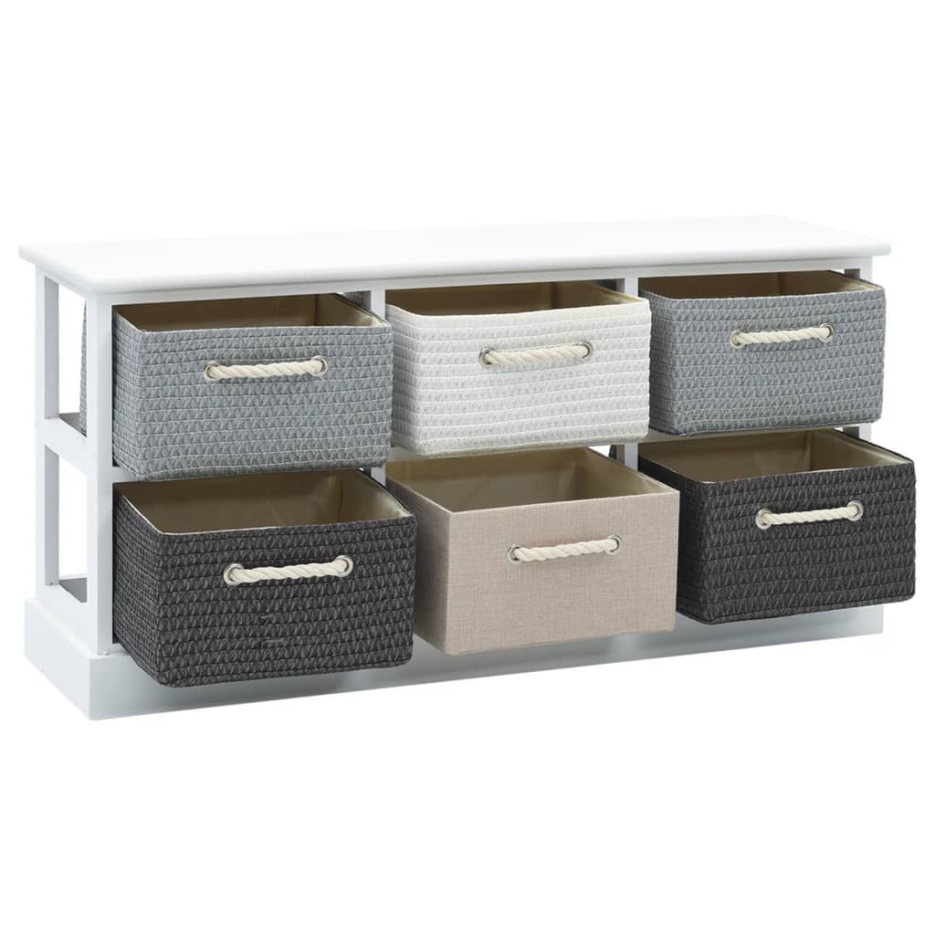 vidaXL Aufbewarhungsbank 6 Schubladen Holz