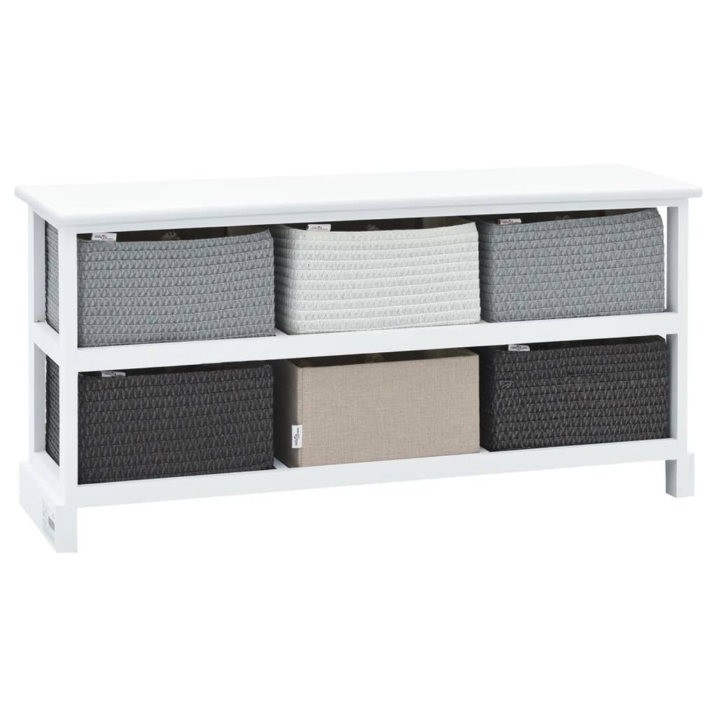 vidaXL Aufbewarhungsbank 6 Schubladen Holz