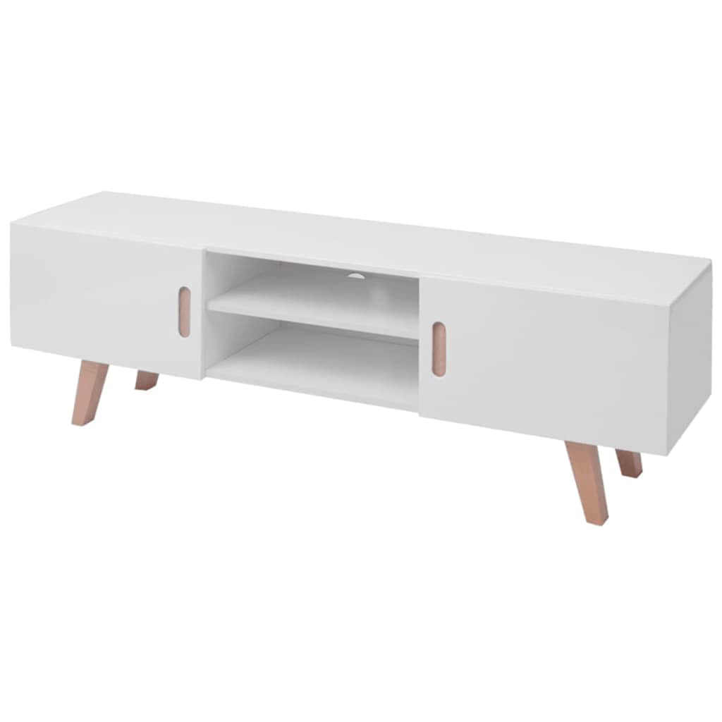 vidaXL TV-Schrank MDF 150x35x48,5 cm Hochglanz-Weiß
