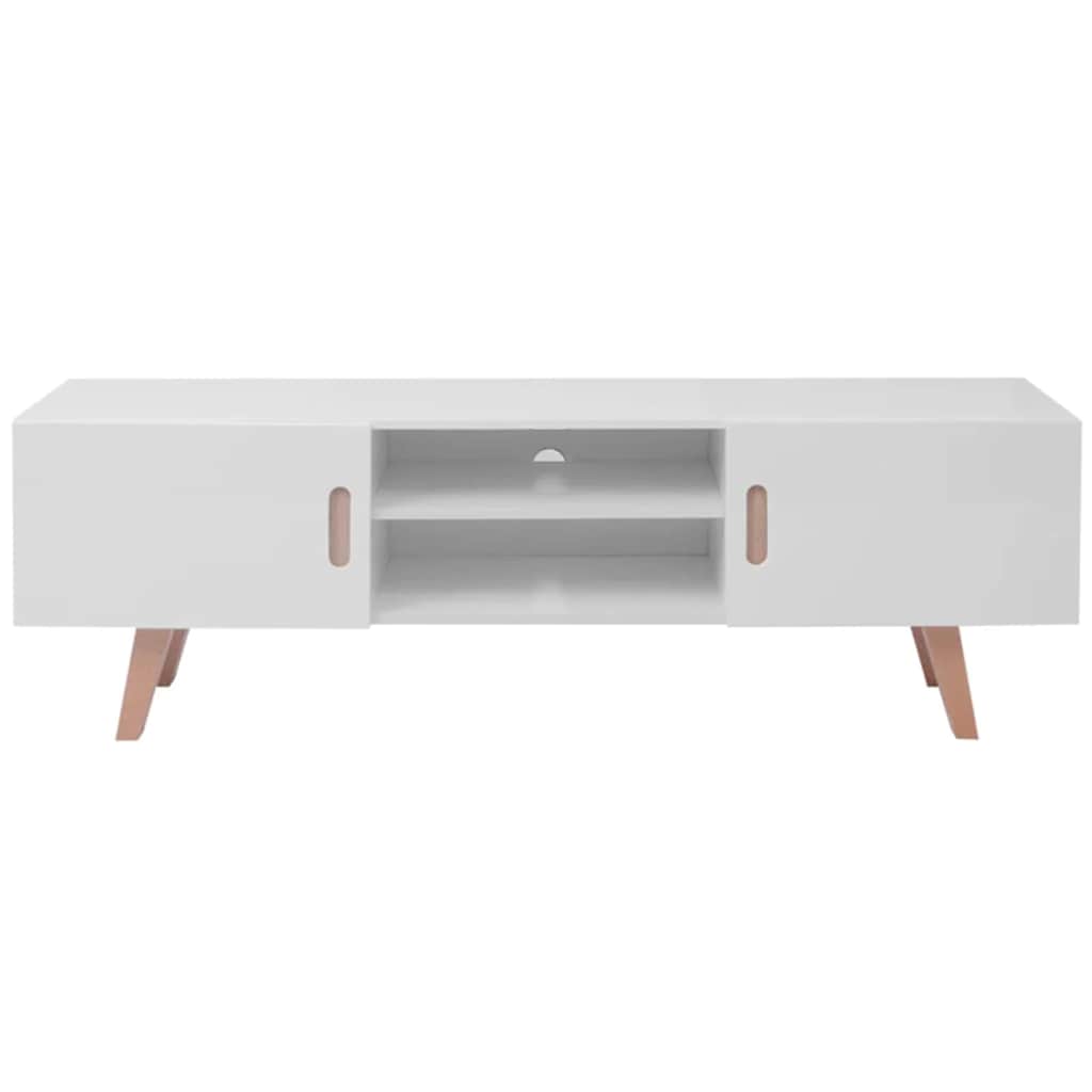 vidaXL TV-Schrank MDF 150x35x48,5 cm Hochglanz-Weiß