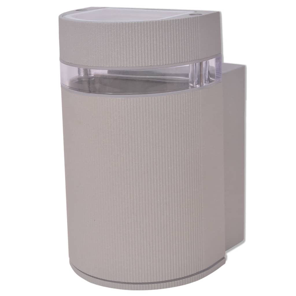 vidaXL Outdoor halbzylindrische Wandleuchte grau Aluminium