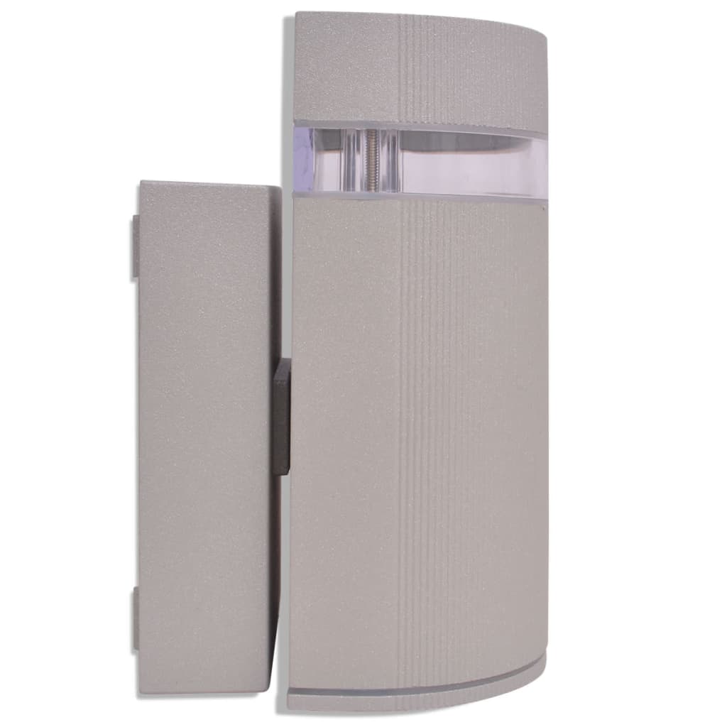 vidaXL Outdoor halbzylindrische Wandleuchte grau Aluminium