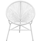 vidaXL Garten-Mondstuhl Poly Rattan Weiß