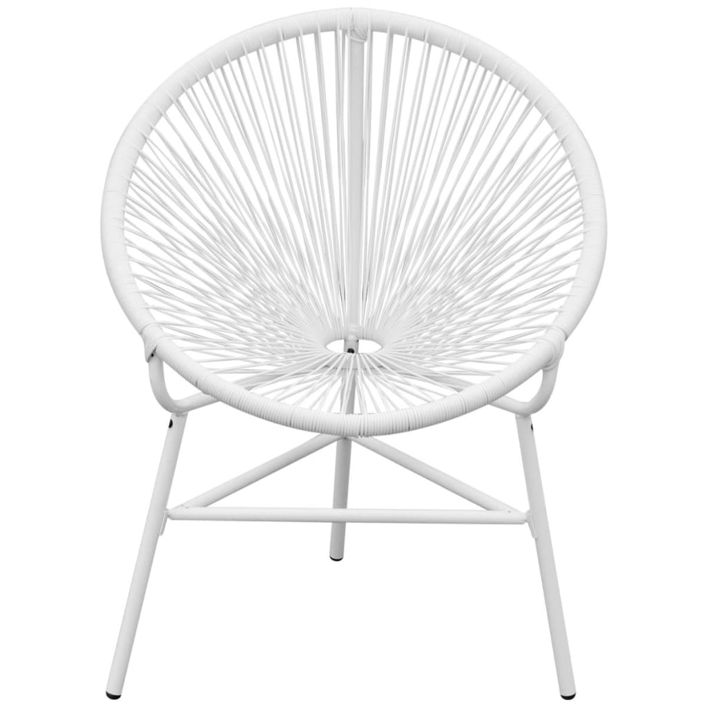 vidaXL Garten-Mondstuhl Poly Rattan Weiß