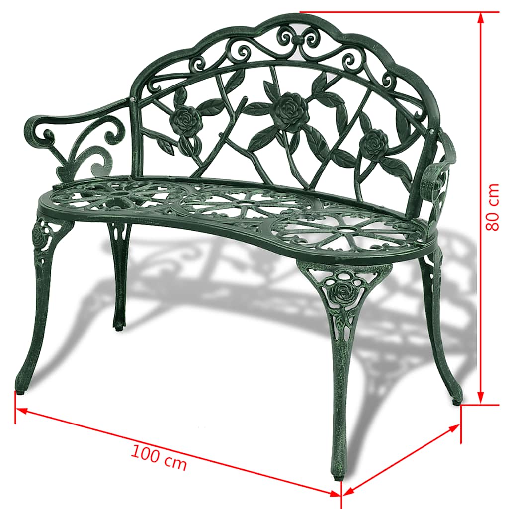 vidaXL Gartenbank 100 cm Aluminiumguss Grün