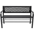 vidaXL Gartenbank 118 cm Stahl Schwarz