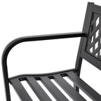 vidaXL Gartenbank 118 cm Stahl Schwarz
