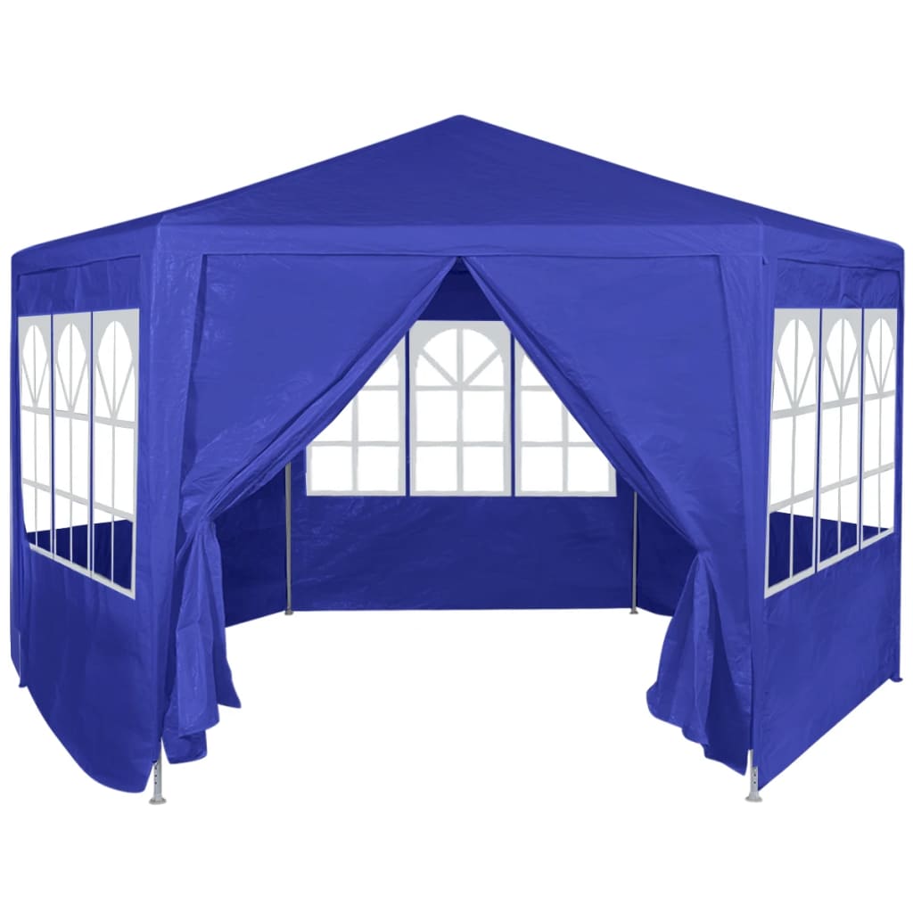 vidaXL Festzelt mit 6 Seitenwänden Blau 2x2 m