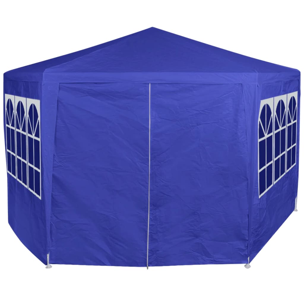 vidaXL Festzelt mit 6 Seitenwänden Blau 2x2 m