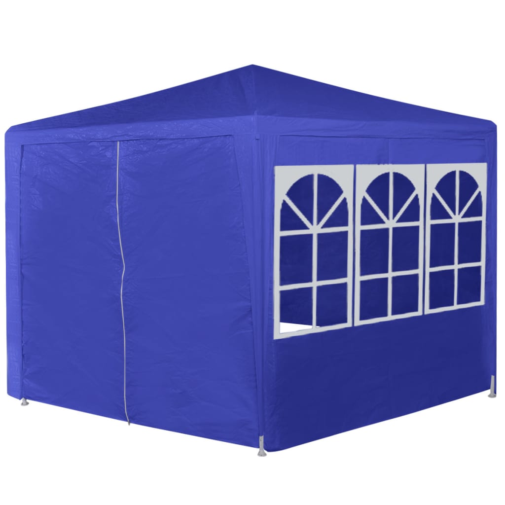 vidaXL Festzelt mit 6 Seitenwänden Blau 2x2 m