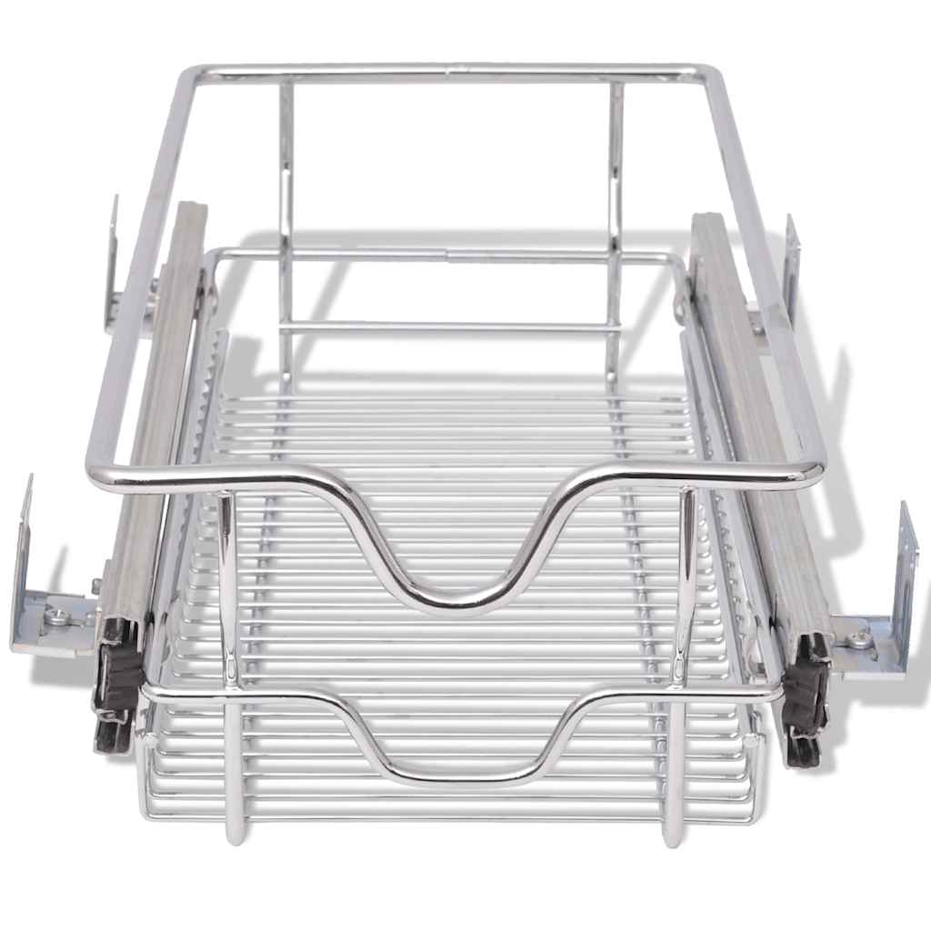 vidaXL Einbauschublade Korbauszug 2 Stk. Silbern 300 mm