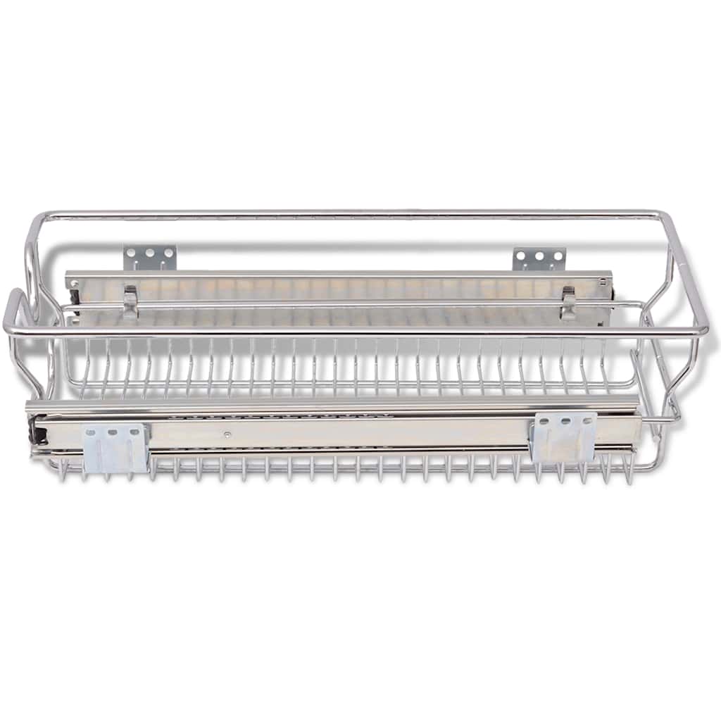 vidaXL Einbauschublade Korbauszug 2 Stk. Silbern 300 mm