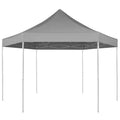 vidaXL Pop-Up-Partyzelt Hexagonal Faltbar Grau 3,6x3,1 m