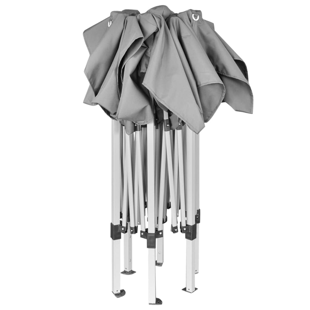 vidaXL Pop-Up-Partyzelt Hexagonal Faltbar Grau 3,6x3,1 m