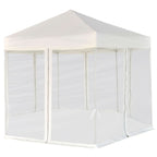 vidaXL Hexagonal Pop-Up Zelt mit 6 Seitenwänden Cremeweiß 3,6x3,1 m