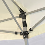 vidaXL Hexagonal Pop-Up Zelt mit 6 Seitenwänden Cremeweiß 3,6x3,1 m